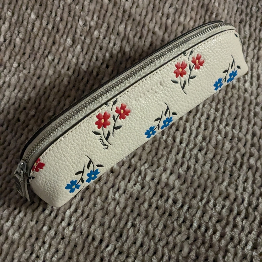 Coach floral pencil pouch